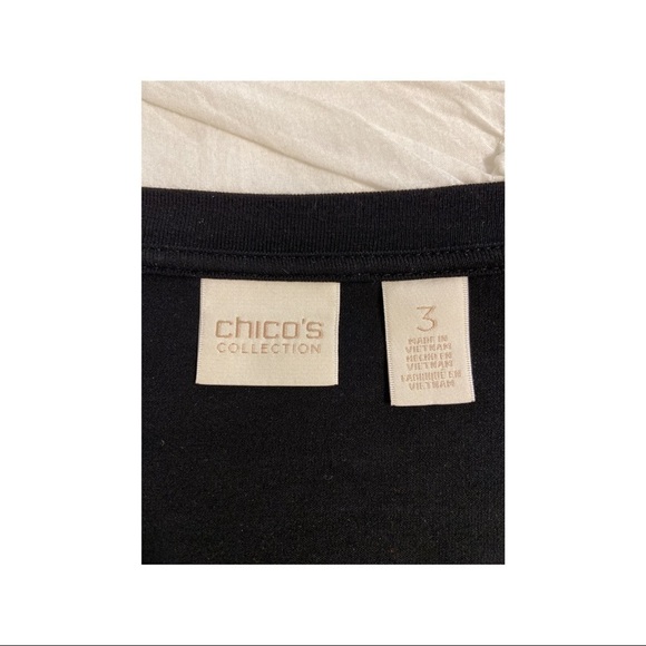 Chico’s Women’s Eyelet Scoop Black Cream Tunic Size 3 (16) - Picture 4 of 5